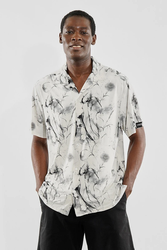 Canada Weather Gear Travel Collection Patterned Button Up Casual Shirt