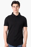Canada Weather Gear Travel Collection Solid Button Up Polo Shirt