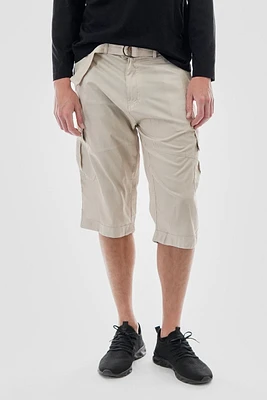 Essentials Super Triple Goose Striped Belted Cargo Shorts