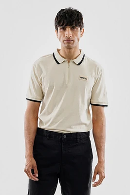 Essentials Super Triple Goose 1/4 Zip Stripe Polo Shirt