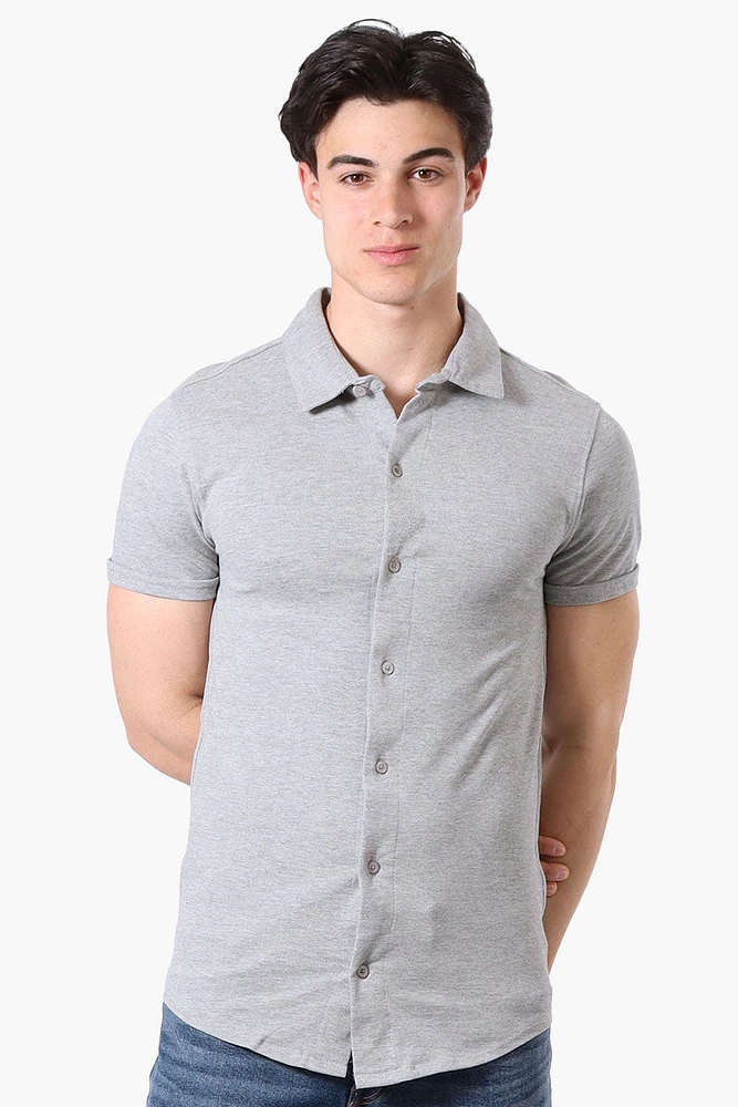 Canada Weather Gear Travel Collection Solid Button Up Casual Shirt