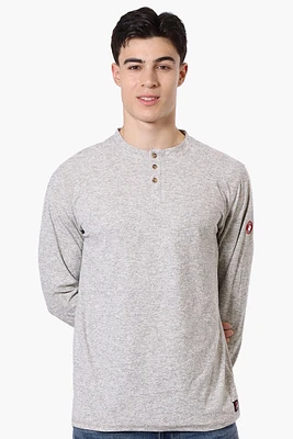 Canada Weather Gear Basic Henley Long Sleeve Top