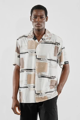 Canada Weather Gear Travel Collection Abstract Print Button Up Casual Shirt