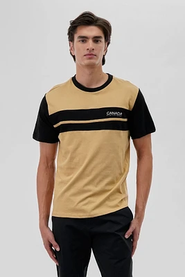Canada Weather Gear Striped Colour Block Tee