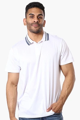 Vroom & Dreesman Stripe Collar Button Up Polo Shirt