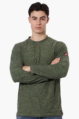 Canada Weather Gear Basic Henley Long Sleeve Top