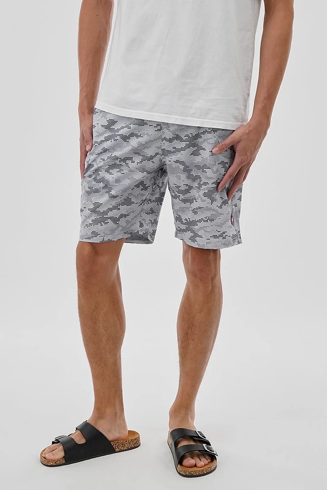 Canada Weather Gear Digi Camo Print Elastic Surf Shorts