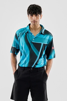 Canada Weather Gear Performance Abstract Geometric Print Polo Shirt