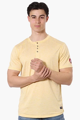 Canada Weather Gear Basic Henley Tee - Yellow