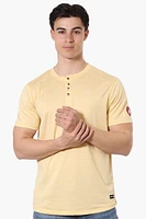 Canada Weather Gear Basic Henley Tee - Yellow