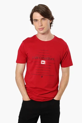 Canada Weather Gear I Am Canadian Print Tee - Red