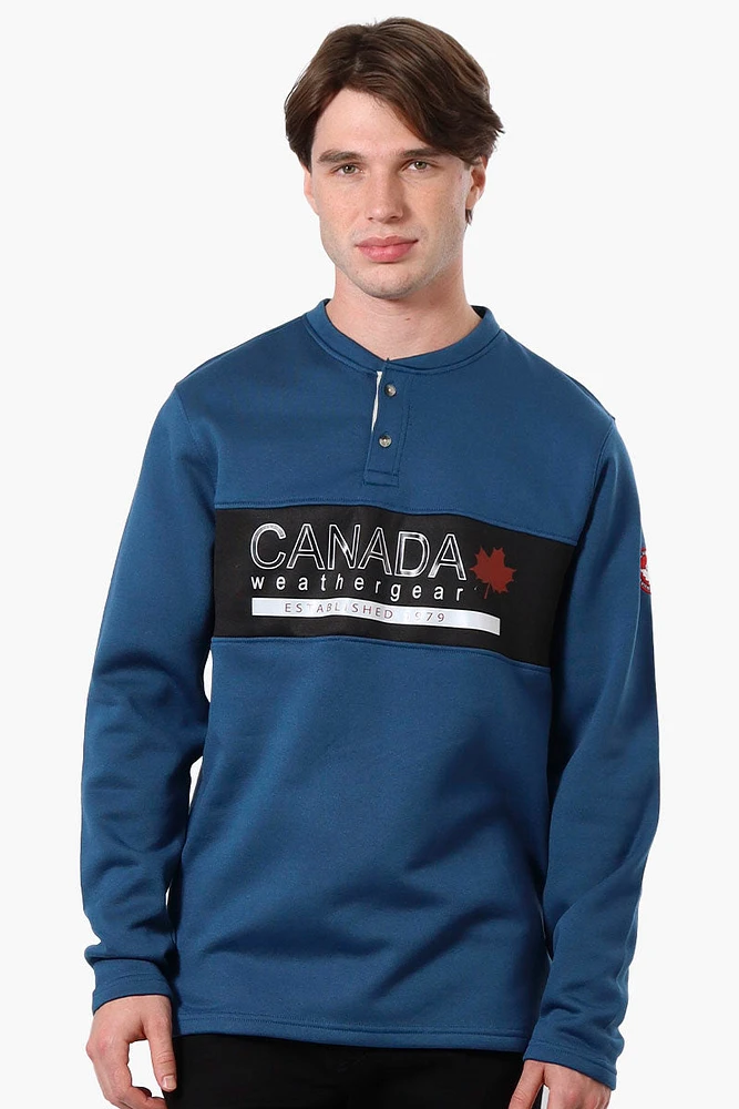 Canada Weather Gear Fleece Henley Sweatshirt