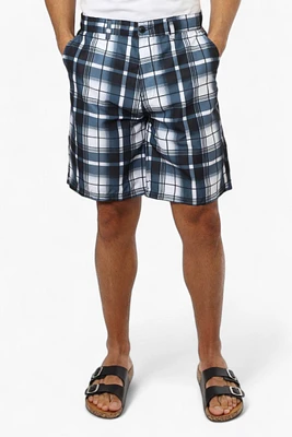 Vroom & Dreesmann Plaid Button Fly Shorts - Black