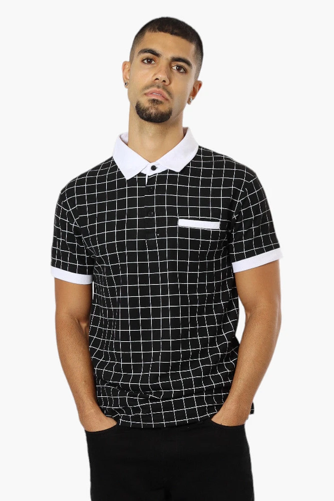 Jay Y. Ko Grid Pattern Polo Shirt