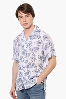 Bruno Floral Textured Casual Shirt - Blue