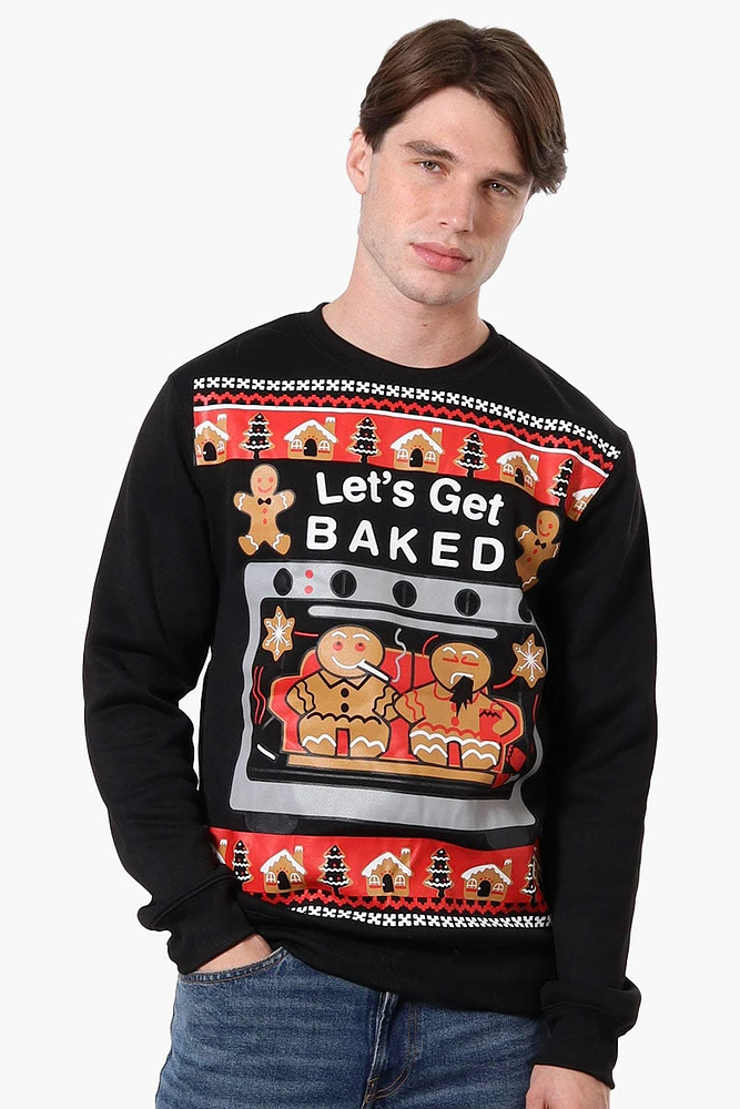 Ugly Christmas Sweater Let's Get Baked Print