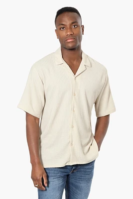 Drill Social Club Camp Collar Textured Casual Shirt