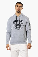 Super Triple Goose Brooklyn Motorbike Print Hoodie - Grey