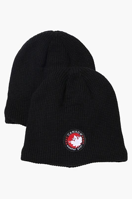 Canada Weather Gear 2 Pack Plush Lined Beanie Hat