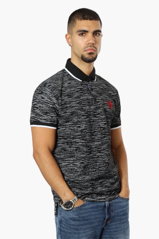 Canada Weather Gear Patterned Stripe Detail Polo Shirt