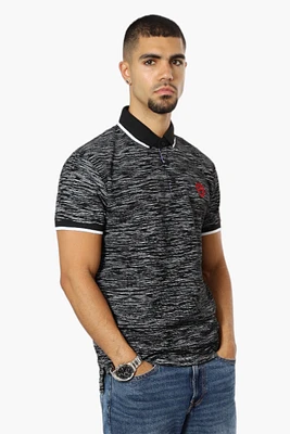 Canada Weather Gear Patterned Stripe Detail Polo Shirt