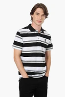 Vroom & Dreesman Striped Button Up Polo Shirt