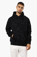 Essentials By Drill Clothing Flocked Patterned Drop Shoulder Hoodie