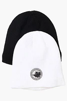 Canada Weather Gear 2 Pack Plush Lined Beanie Hat