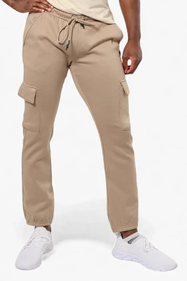 Essentials Solid Tie Waist Cargo Joggers