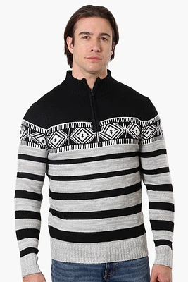 Canada Weather Gear Patterned 1/4 Zip Pullover Sweater