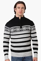 Canada Weather Gear Patterned 1/4 Zip Pullover Sweater