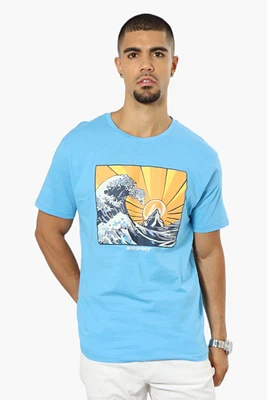 Boardsports Wave Print Tee - Blue