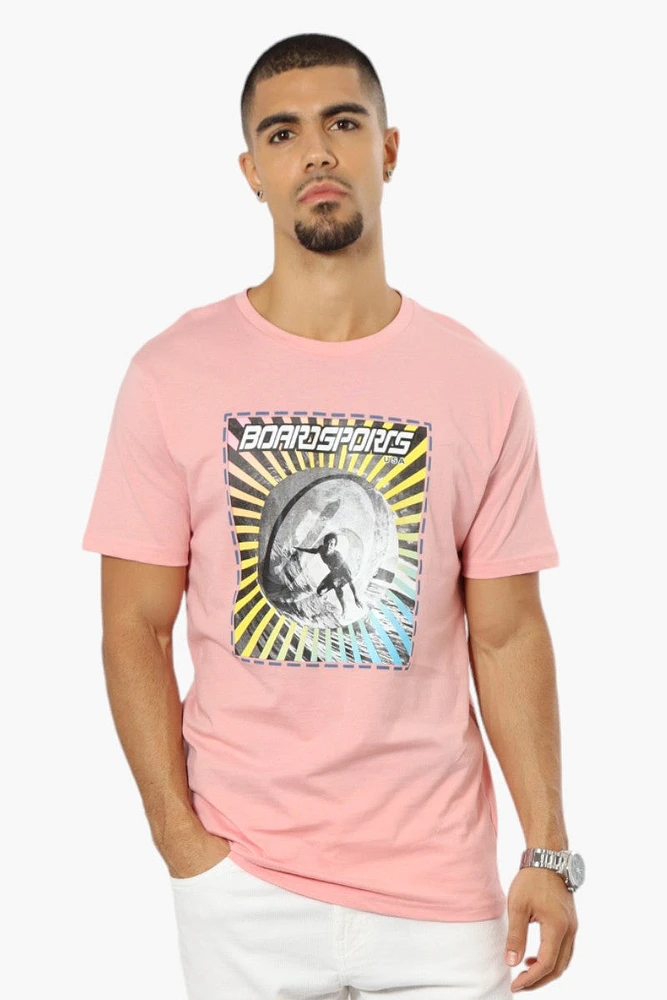 Boardsports Surfing Print Tee - Pink