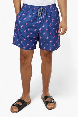 Boardsports Flamingo Pattern Tie Waist Shorts