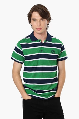 Canada Weather Gear Striped Button Up Polo Shirt