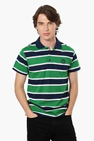 Canada Weather Gear Striped Button Up Polo Shirt