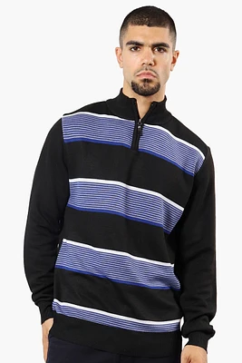 Jay Y. Ko Striped 1/4 Zip Pullover Sweater