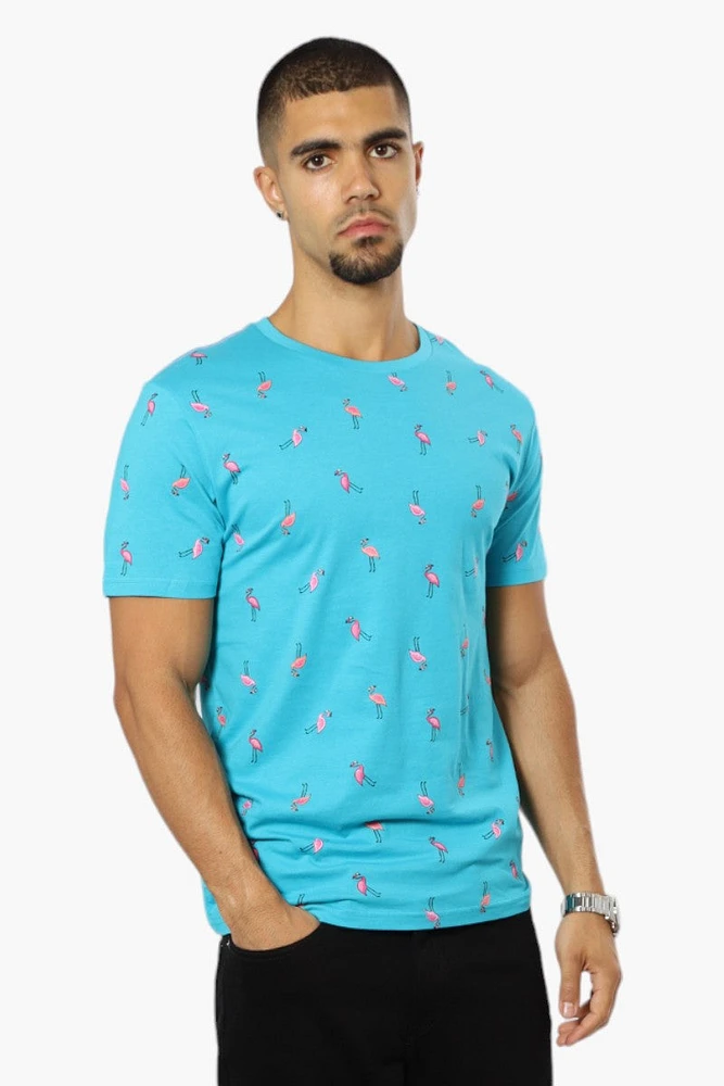 Boardsports Flamingo Pattern Crewneck Tee