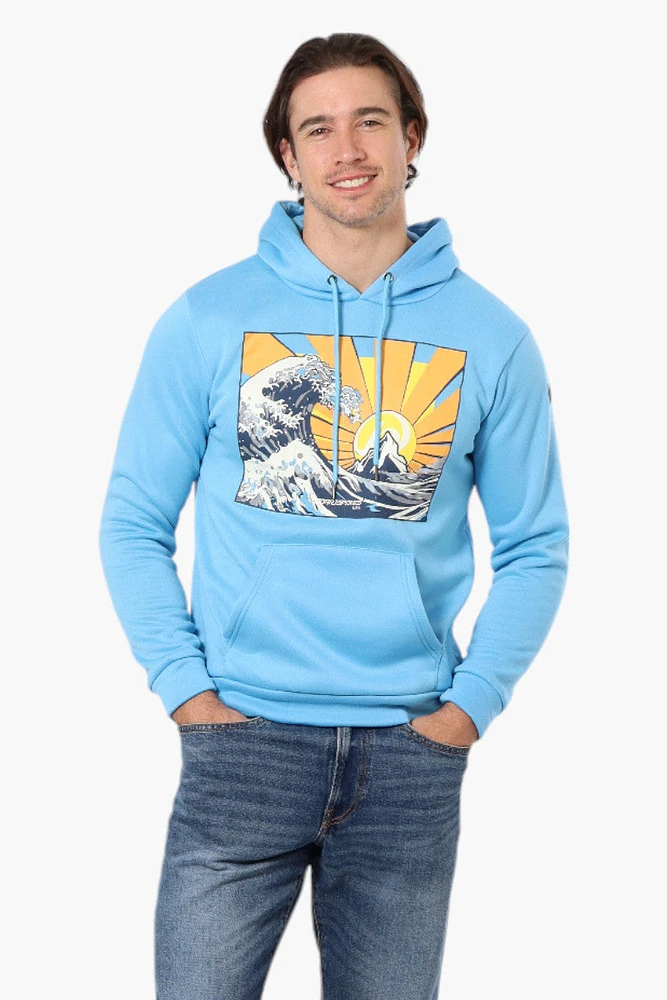 Boardsports Wave Print Hoodie - Blue