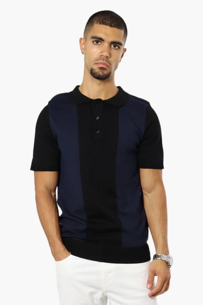 Jay Y. Ko Striped 3 Button Polo Shirt