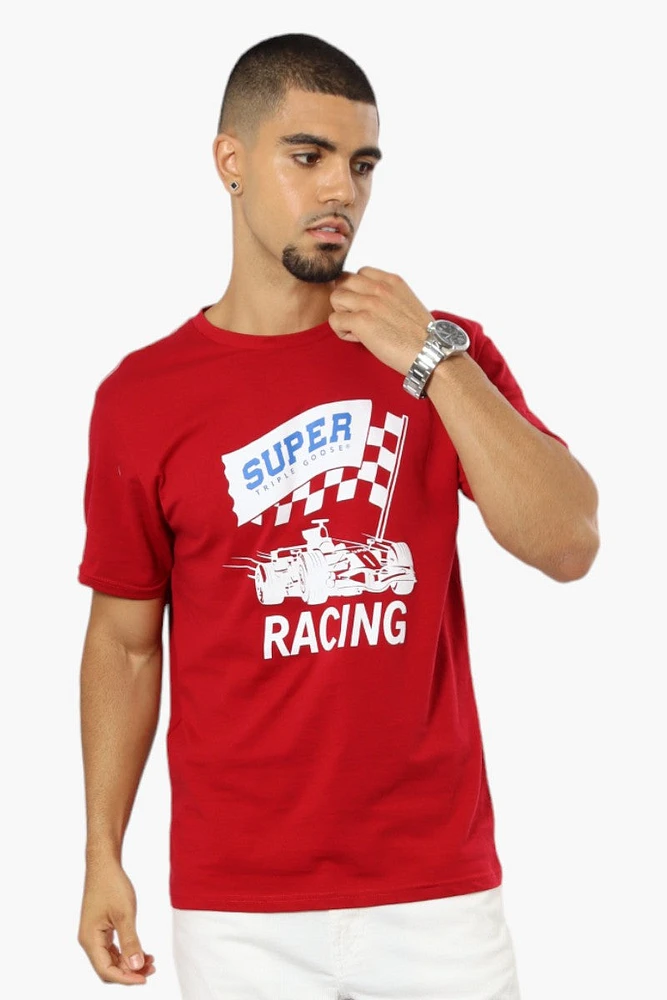 Super Triple Goose Racing Print Tee - Red