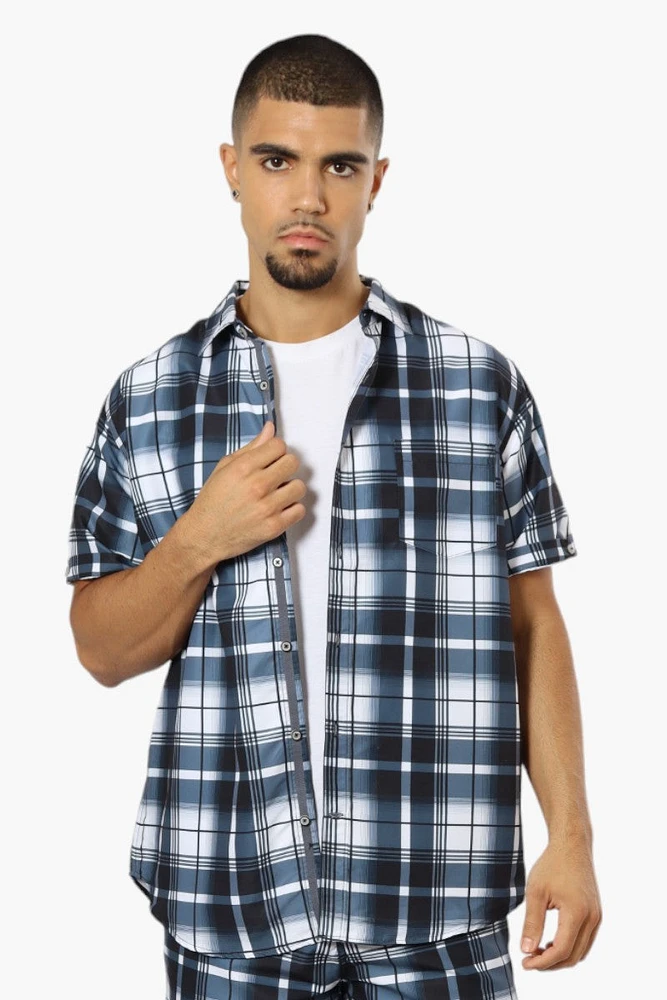 Vroom & Dreesmann Plaid Button Up Casual Shirt - Black