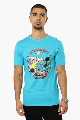 Boardsports Permanent Vacation Print Tee - Blue