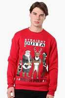 Ugly Christmas Sweater North Pole Print - Red