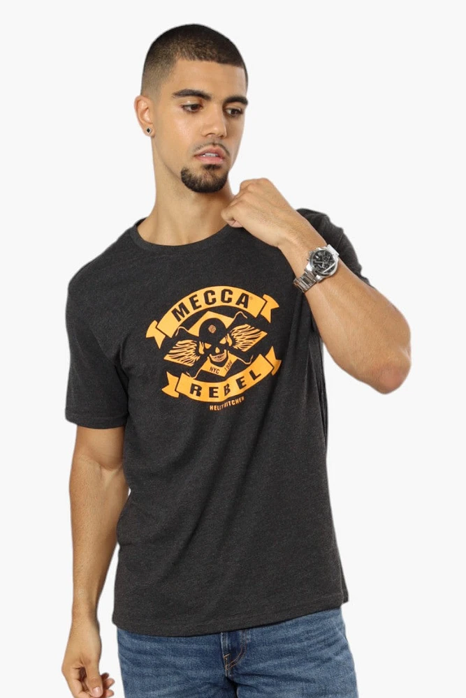 Mecca Rebel Print Tee - Black