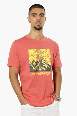 Boardsports Mountain Print Tee - Coral