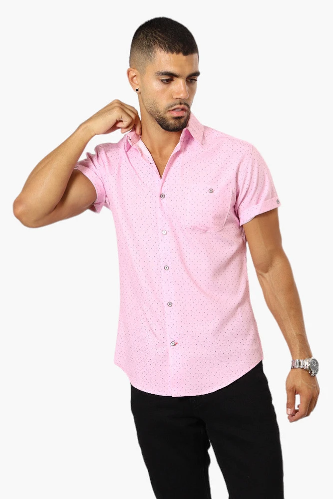 Jay Y. Ko Patterned Short Sleeve Button Up Casual Shirt