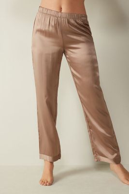 Pantalon en satin de soie