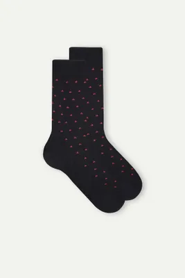 Chaussettes basses pour homme en coton fil d'Écosse à motif