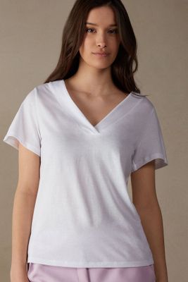 T-shirt manches courtes à col en V coton ultraléger supima®
